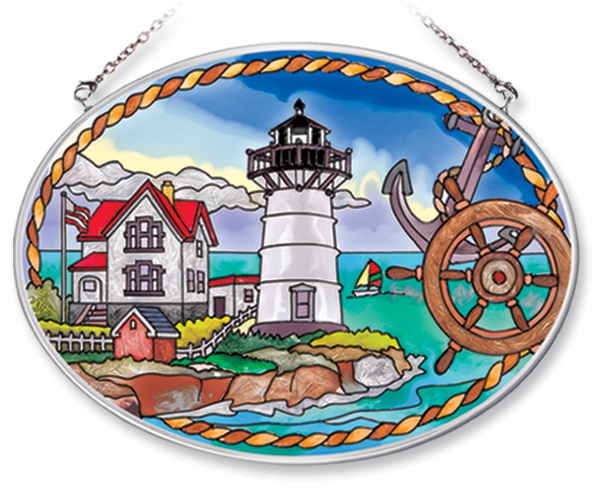 AMIA 7838 Cape Neddick Medium Oval Stained Glass