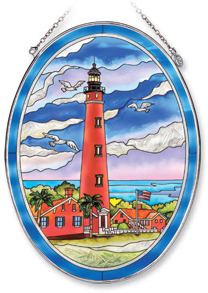 AMIA 7850 Ponce de Leon Inlet Large Oval Stained Glass