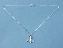 Nautical Anchor Pendant with Optional Sterling Silver Box Chain