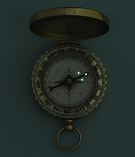 Luminescent Wilderness Scouting Compass with Rotated Bezel in the Dark