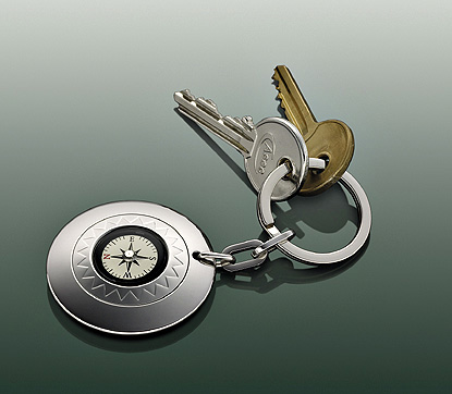 Dalvey Stainless Steel Round Compass Key Ring