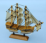 Back of Mayflower Miniature Ships Model Showing Magnet
