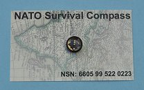 Francis Barker NATO 1605 Survival Compass on Instruction Card