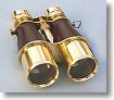 Leather Sheathed Brass Binoculars w/ Leather Case