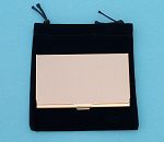 Slim Brass Card Case with Black Bag