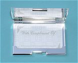 Patterned Silver Card Case Open