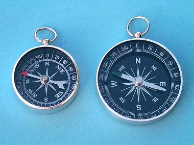 Black Open Face Pocket Compass