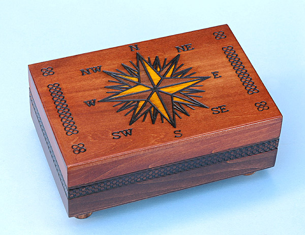 Secret Opening Compass Rose Cartography Box