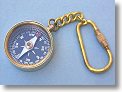 Solid Brass Open-Face Miniature Compass Key Chain