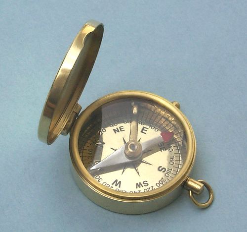 Medium-Sized Brass Pocket Compass