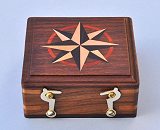 Optional Small Hardwood Case with Hand Inlaid Compass Rose