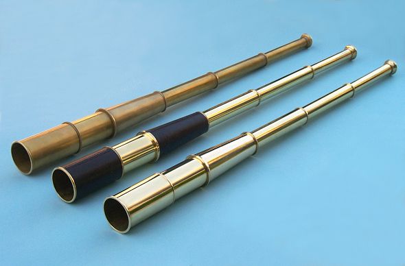 35 inch Brass Spyglass Telescopes with Hardwood Cases