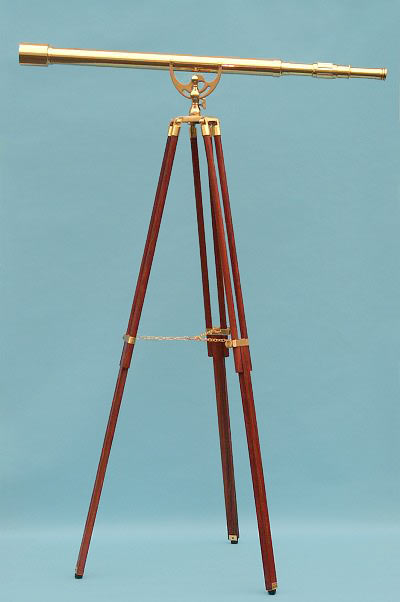 44-inch Brass Harbormaster Telescope on Mahogany Tripod