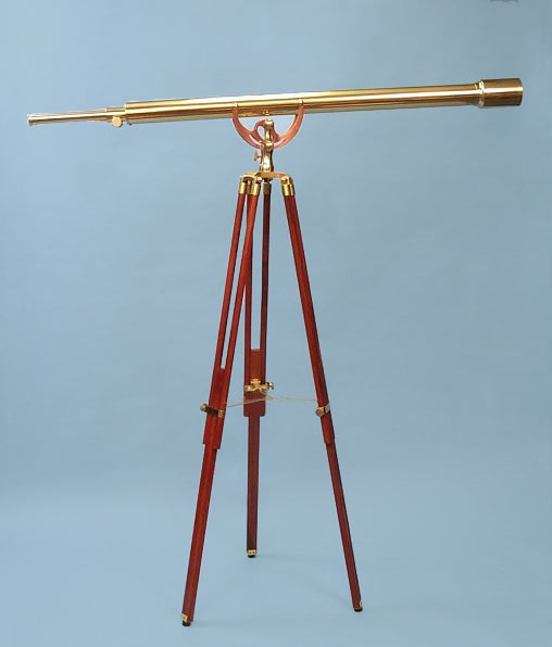55-inch Brass Harbormaster Telescope on Mahogany Tripod